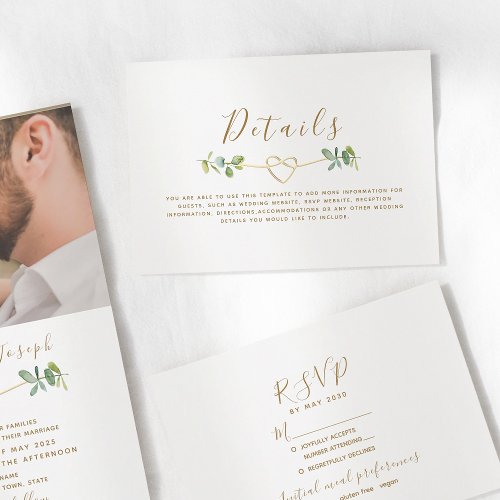 Eucalyptus Wedding Details Enclosure Card