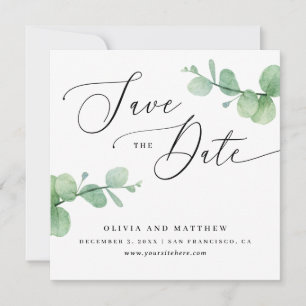 Eucalyptus Wedding Elegant Greenery Garden Photo Save The Date