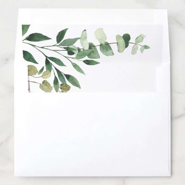 Eucalyptus Wedding Envelope Liner (In Envelope)
