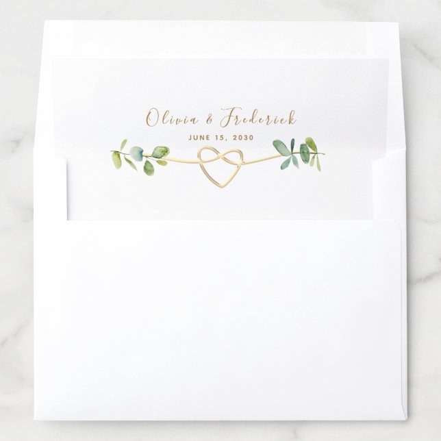 Eucalyptus Wedding Envelope Liner (In Envelope)