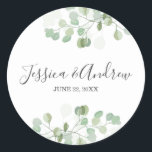 Eucalyptus Wedding Envelope Seal Elegant Sticker<br><div class="desc">♥ Your stylish thank you sticker, cupcake Topper, favor tag or envelope seal! All details are HAND-DRAWN so you can be sure this design is one-of-a-kind. Eucalyptus is amazing for any party especially weddings. The beautiful leaves and foliage fit any party style and its bohemian and rustic look makes it...</div>