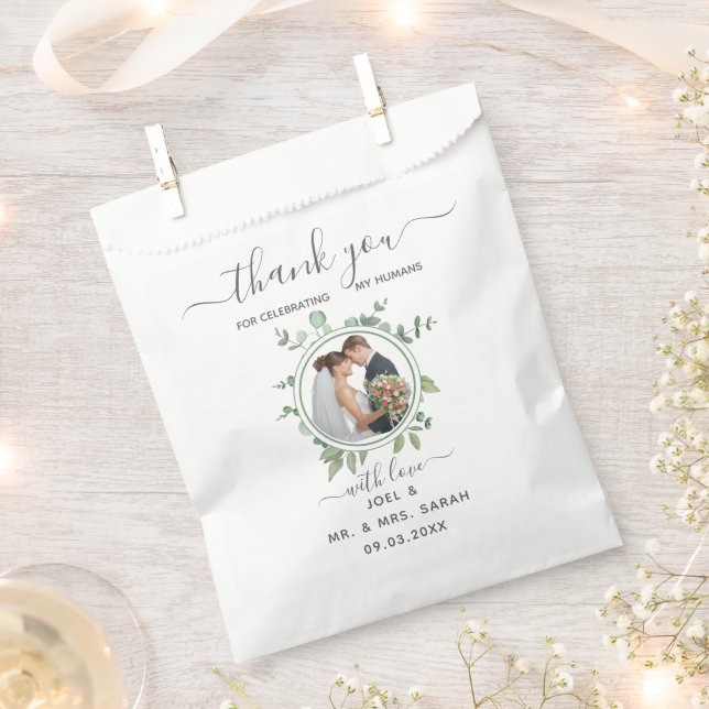 Eucalyptus Wedding Favor Bag (Clipped)