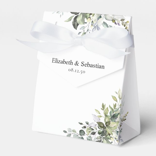 Eucalyptus Wedding Favor Box (Front Side)