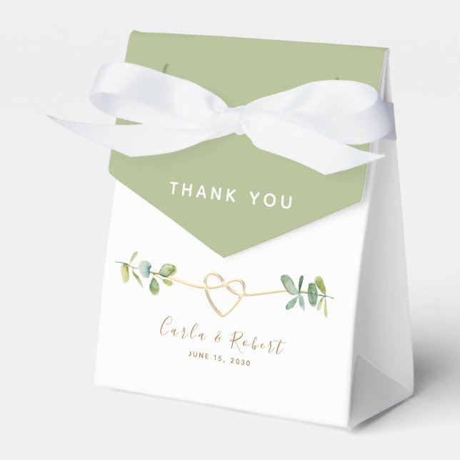 Eucalyptus Wedding Favor Box (Front Side)