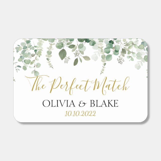 Eucalyptus Wedding Favor Matchboxes (Front)