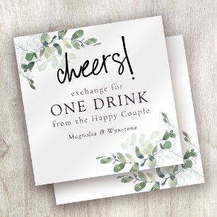 50 Free Drink Tickets, Cheers Tickets, Rustic Drink Ticket Coupons for a  Free Drink at Weddings, Work Events or Party, Drink Tickets for Events,  Free