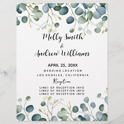 Eucalyptus  wedding greenery wedding Invite