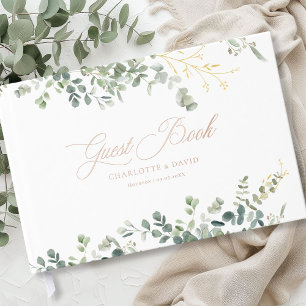 Eucalyptus Wedding Handwriting Script Wedding Foil Guest Book