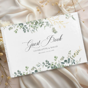 Eucalyptus Wedding Handwriting Script Wedding  Guest Book