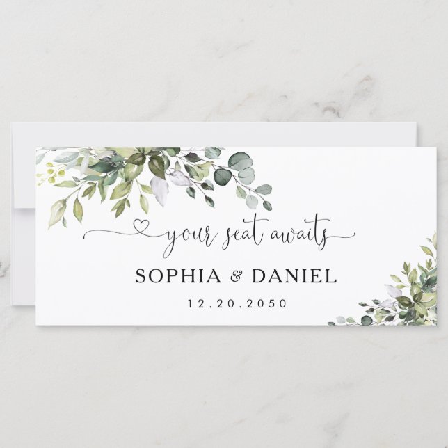 Eucalyptus Wedding Head Table Sign (Front)