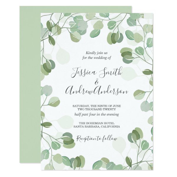 256824731637902772 Eucalyptus Wedding Invitation Rustic Greenery Boho