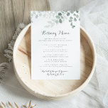 Eucalyptus Wedding Kissing Menu Game Card<br><div class="desc">This eucalyptus wedding kissing menu game card is perfect for a rustic wedding reception. The design features watercolor elegant green eucalyptus leaves.</div>