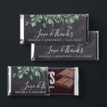 Eucalyptus Wedding Love & Thanks Chalkboard Hershey Bar Favors<br><div class="desc">Add the finishing touch to your wedding with these eucalyptus greenery wedding hershey bars on rustic chalkboard slate. Perfect as wedding favors to all your guests . Customize these wedding favors with your with names and date. See our wedding collection for matching wedding favors, newlywed gifts, and just married keepsakes....</div>