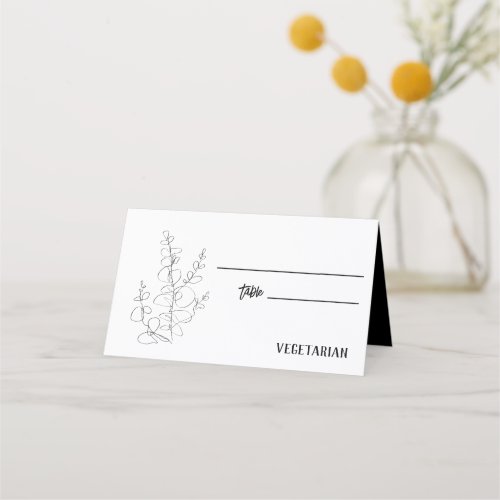 Eucalyptus Wedding Meal Choice  Place Card