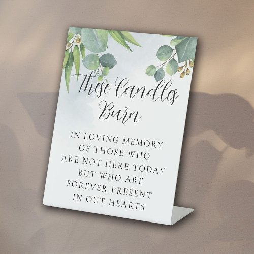 Eucalyptus Wedding Memorial Pedestal Sign