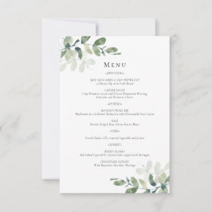 Eucalyptus Wedding Menu Card