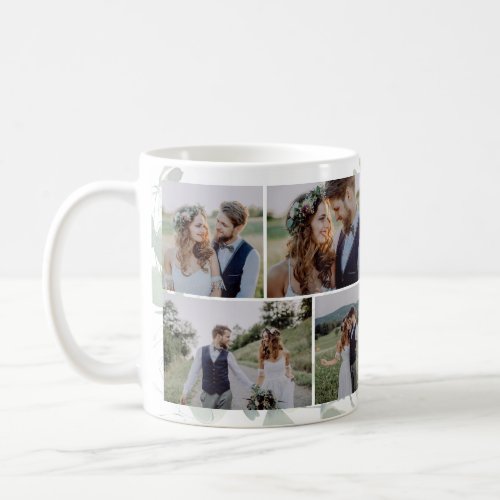 Eucalyptus Wedding Multi Photo Collage Coffee Mug