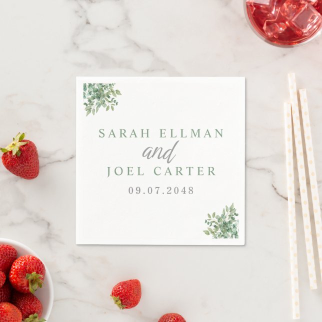 Eucalyptus Wedding Napkins (Insitu)