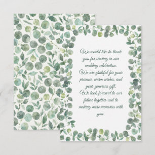 Eucalyptus Wedding Note Card
