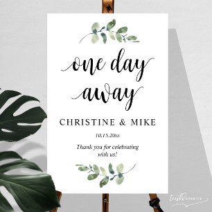 Eucalyptus Wedding One Day Away Welcome Foam Board