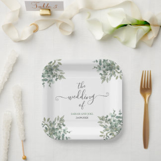 Eucalyptus Wedding Paper Plates