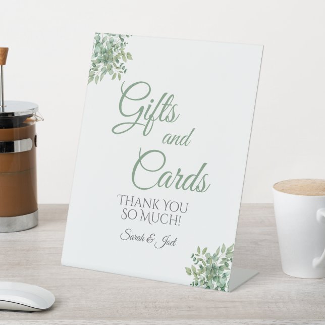 Eucalyptus Wedding Pedestal Sign (In SItu)