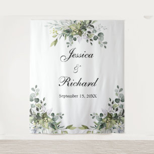 Eucalyptus Wedding Photo Background Tapestry