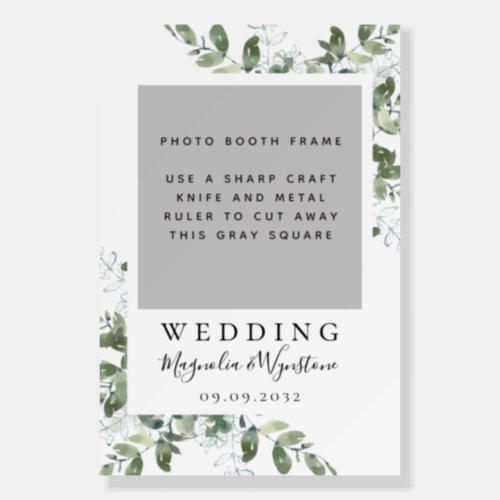 Eucalyptus Wedding  Photo Frame Selfie Prop Foam Board