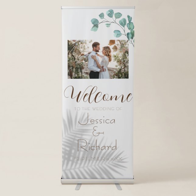Eucalyptus Wedding PHOTO Retractable Banner (Front)