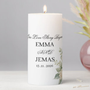 Eucalyptus Wedding Pillar Candle