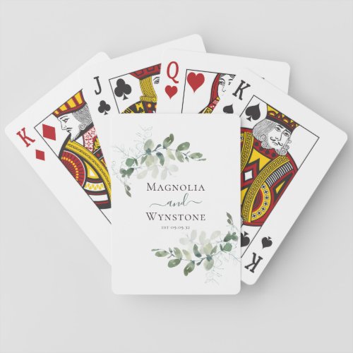 Eucalyptus Wedding Poker Cards