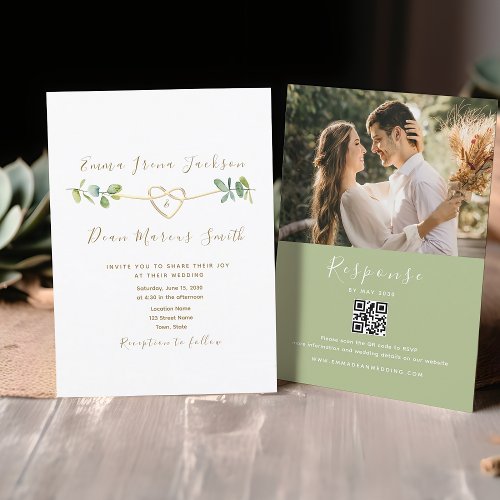 Eucalyptus Wedding QR code Invitation