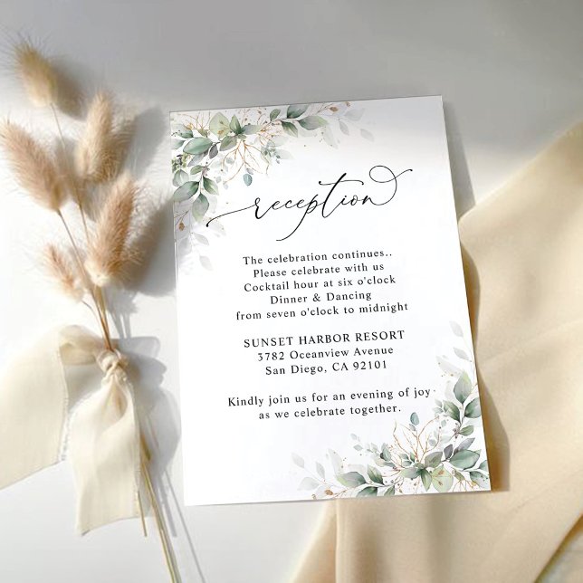 Eucalyptus Wedding Reception Enclosure Cards (Creator Uploaded)