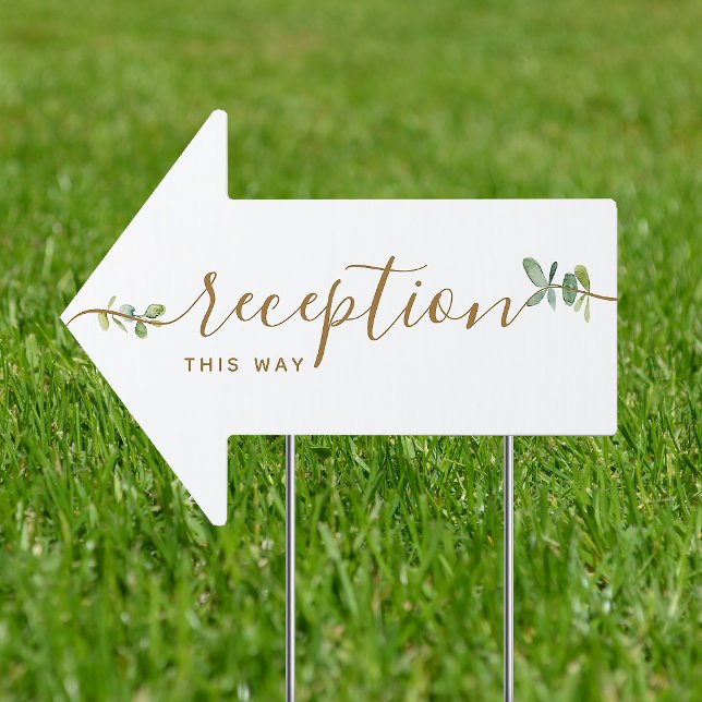 Eucalyptus Wedding Reception This Way Arrow Sign (Creator Uploaded)