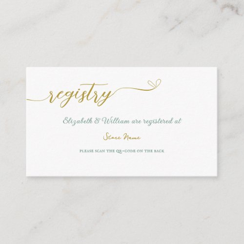 Eucalyptus Wedding Registry With QR_Code Enclosure Card