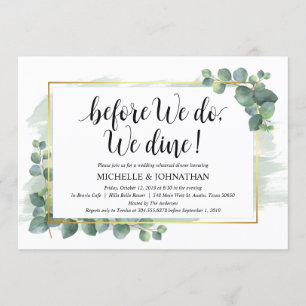 Eucalyptus Wedding Rehearsal Dinner Invitation