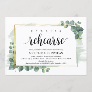 Eucalyptus Wedding Rehearsal Dinner Invitation