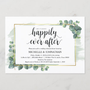 Eucalyptus Wedding Rehearsal Dinner Invitation