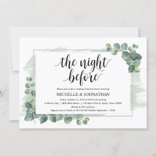 Eucalyptus Wedding Rehearsal Dinner Invitation