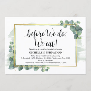 Eucalyptus Wedding Rehearsal Dinner Invitation