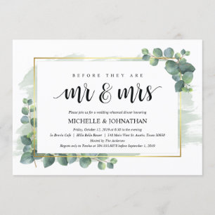 Eucalyptus Wedding Rehearsal Dinner Invitation