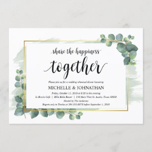 Eucalyptus Wedding Rehearsal Dinner Invitations