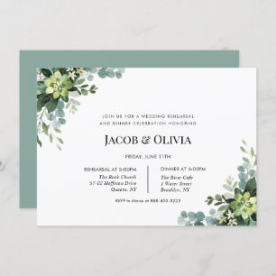 Eucalyptus Wedding Rehearsal Dinner invite
