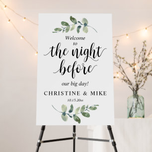 Eucalyptus Wedding Rehearsal Dinner Welcome Foam Board