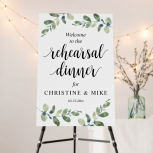 Eucalyptus Wedding Rehearsal Dinner Welcome Foam Board