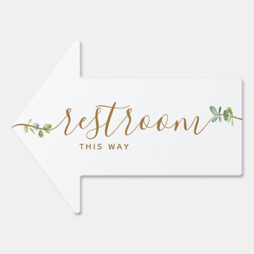 Eucalyptus Wedding Restrooms This Way Arrow Sign