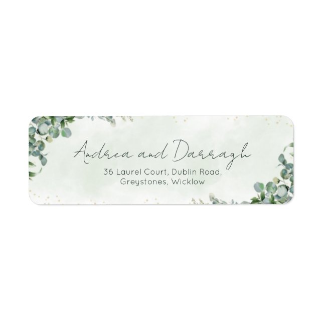 Eucalyptus Wedding Return Address Labels 1001 (Front)