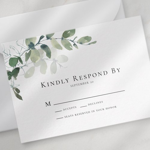 Eucalyptus Wedding RSVP Card