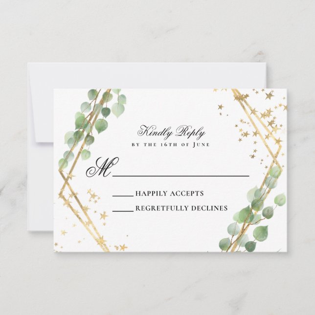 Eucalyptus Wedding RSVP Card (Front)