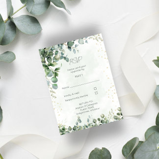 Eucalyptus Wedding RSVP Card 1001